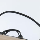 Chloe Little Alice Hand Bag Leather 2way White Gold Auth BA7495-15