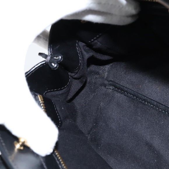 Chloe Little Alice Hand Bag Leather 2way White Gold Auth BA7495