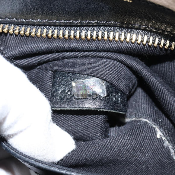 Chloe Little Alice Hand Bag Leather 2way White Gold Auth BA7495