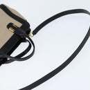 Chloe Little Alice Hand Bag Leather 2way White Gold Auth BA7495-9