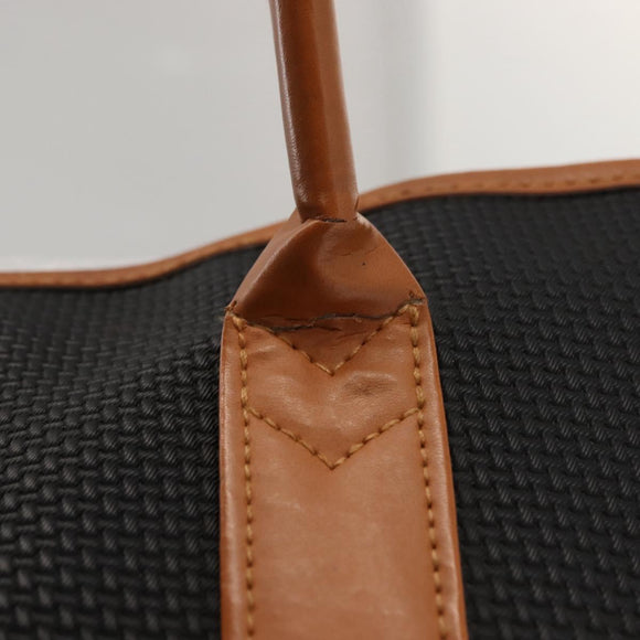 SAINT LAURENT Tote Bag Leather Black Gold Auth BA7497