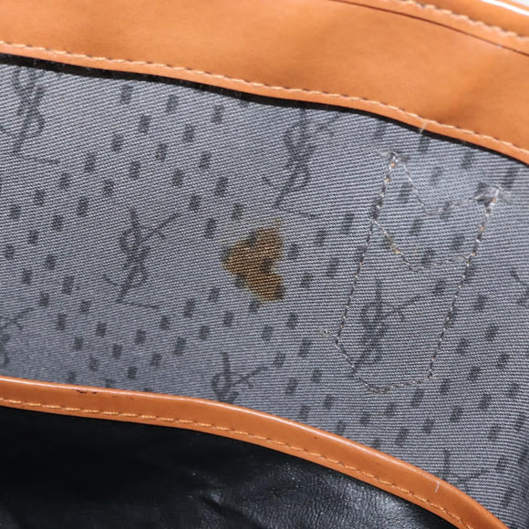 SAINT LAURENT Tote Bag Leather Black Gold Auth BA7497