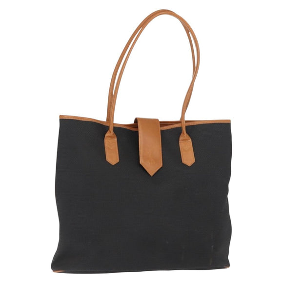 SAINT LAURENT Tote Bag Leather Black Gold Auth BA7497