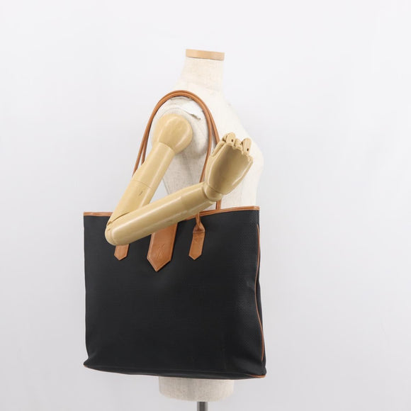 SAINT LAURENT Tote Bag Leather Black Gold Auth BA7497