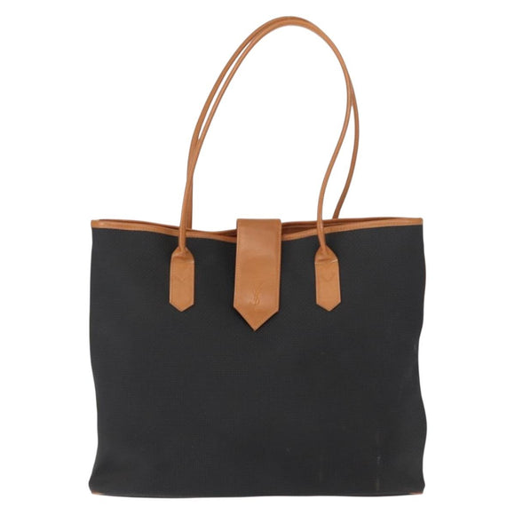 SAINT LAURENT Tote Bag Leather Black Gold Auth BA7497