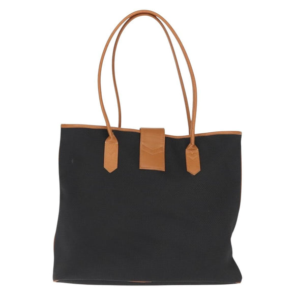 SAINT LAURENT Tote Bag Leather Black Gold Auth BA7497