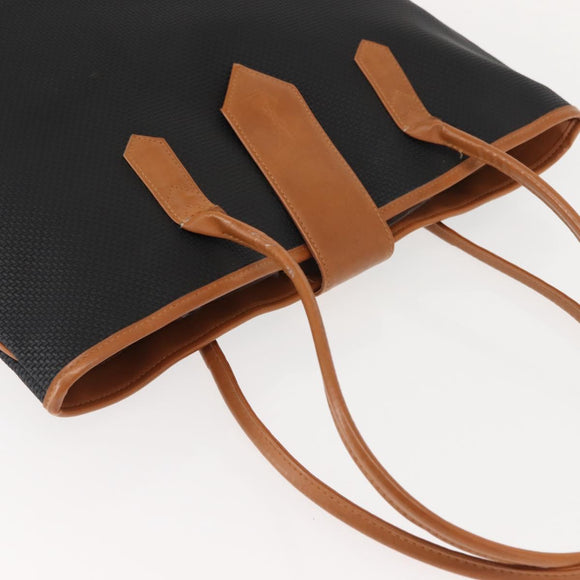 SAINT LAURENT Tote Bag Leather Black Gold Auth BA7497