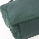 PRADA Tragetasche Nylon Grün Silber Auth BA7499-14