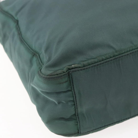 PRADA Tote Bag Nylon Green Silver Auth BA7499