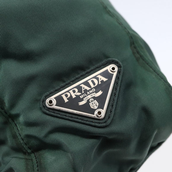 PRADA Tote Bag Nylon Green Silver Auth BA7499