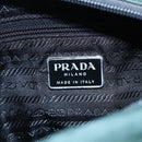 PRADA Tragetasche Nylon Grün Silber Auth BA7499-19