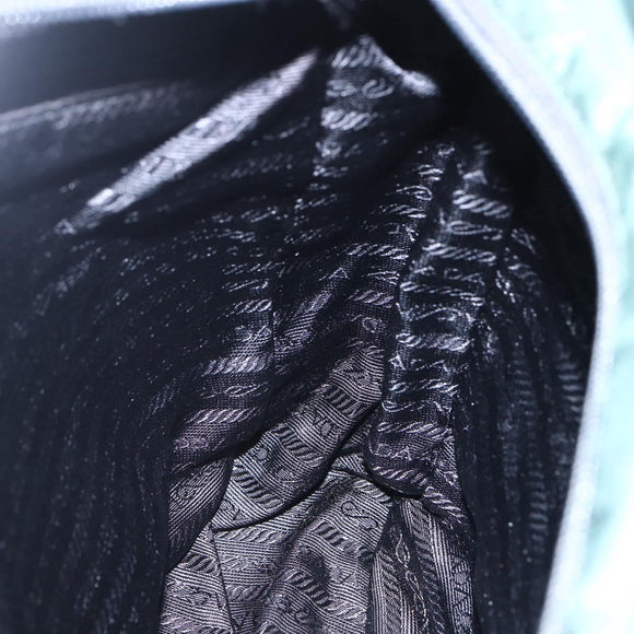 PRADA Tote Bag Nylon Green Silver Auth BA7499