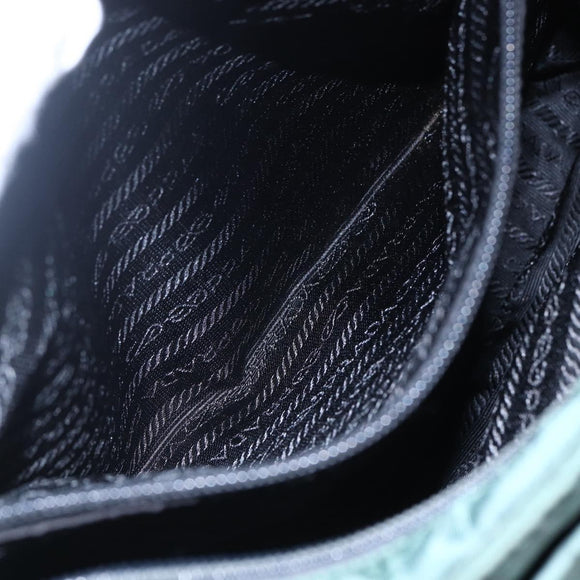 PRADA Tote Bag Nylon Green Silver Auth BA7499