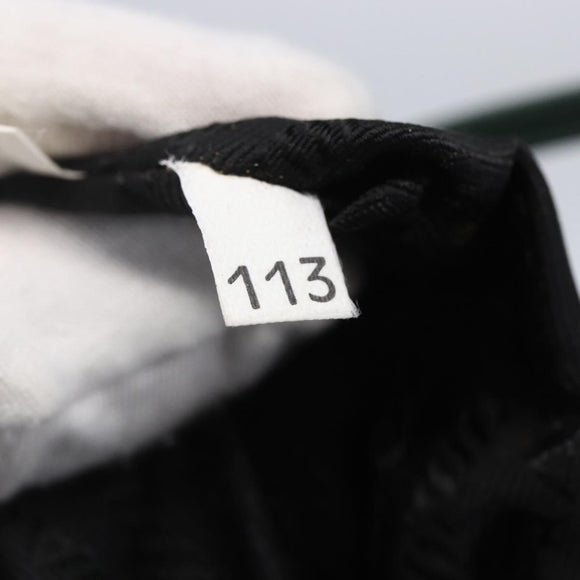 PRADA Tragetasche Nylon Grün Silber Auth BA7499