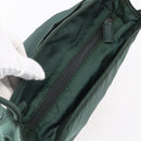 PRADA Tragetasche Nylon Grün Silber Auth BA7499-6
