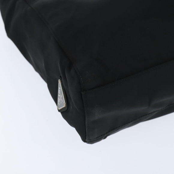 PRADA Hand Bag Nylon Black Silver Auth BA7500