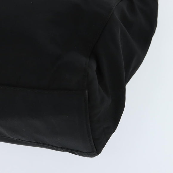 PRADA Hand Bag Nylon Black Silver Auth BA7500