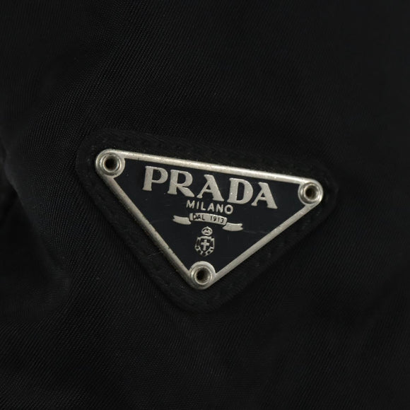 PRADA Hand Bag Nylon Black Silver Auth BA7500