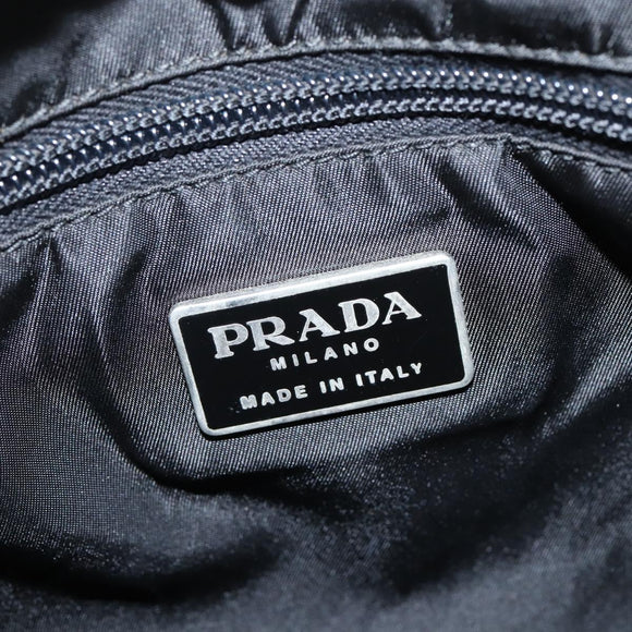 PRADA Hand Bag Nylon Black Silver Auth BA7500