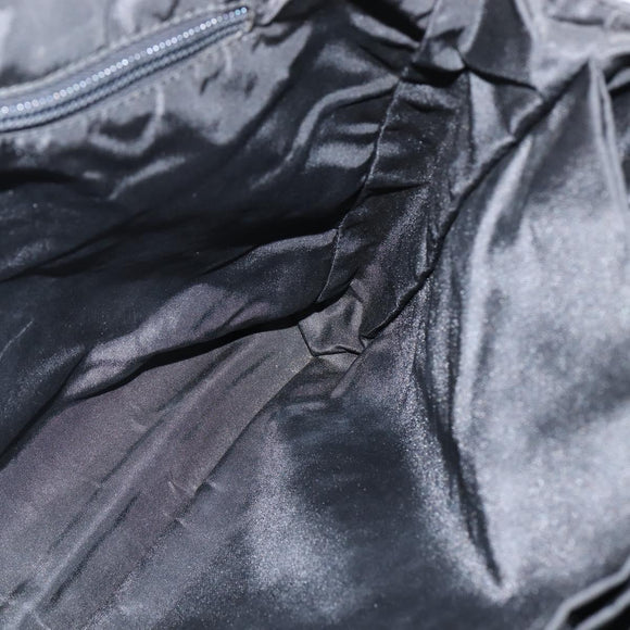 PRADA Hand Bag Nylon Black Silver Auth BA7500