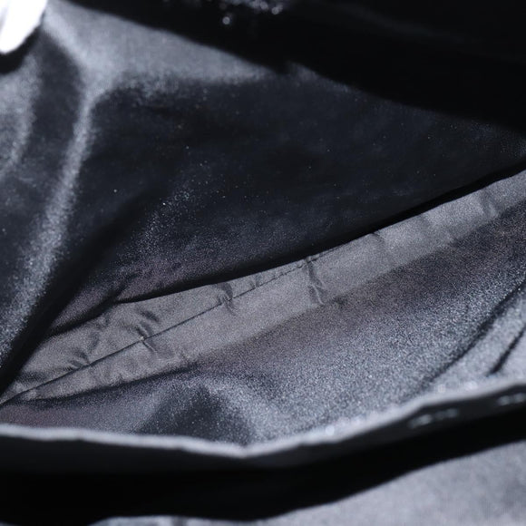 PRADA Hand Bag Nylon Black Silver Auth BA7500