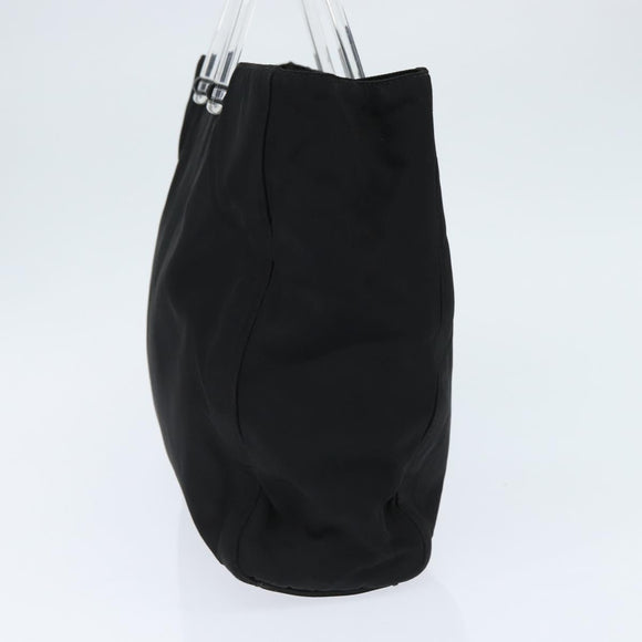PRADA Hand Bag Nylon Black Silver Auth BA7500