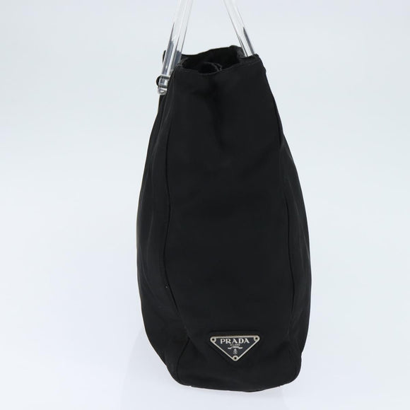 PRADA Hand Bag Nylon Black Silver Auth BA7500