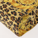 Gianni Versace Hand Bag PVC Leather Yellow Black Auth BA7502-14