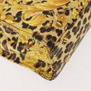 Gianni Versace Hand Bag PVC Leather Yellow Black Auth BA7502-15