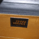 Gianni Versace Hand Bag PVC Leather Yellow Black Auth BA7502-18