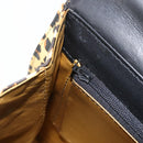 Gianni Versace Hand Bag PVC Leather Yellow Black Auth BA7502-21