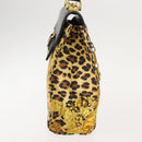 Gianni Versace Hand Bag PVC Leather Yellow Black Auth BA7502-3