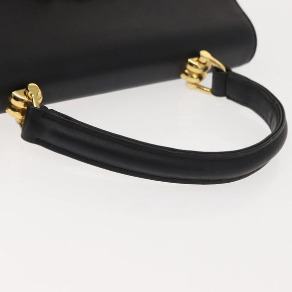 Gianni Versace Hand Bag PVC Leather Yellow Black Auth BA7502