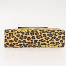 Gianni Versace Hand Bag PVC Leather Yellow Black Auth BA7502-5