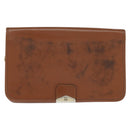 Christian Dior Chain Shoulder Bag Leather Brown Gold Auth BA7503-2