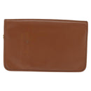 Christian Dior Chain Shoulder Bag Leather Brown Gold Auth BA7503-3