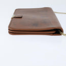Christian Dior Chain Shoulder Bag Leather Brown Gold Auth BA7503-5