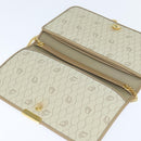 Christian Dior Chain Shoulder Bag Leather Beige Gold Auth BA7504-10