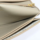 Christian Dior Chain Shoulder Bag Leather Beige Gold Auth BA7504-18