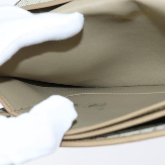 Christian Dior Chain Shoulder Bag Leather Beige Gold Auth BA7504