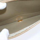 Christian Dior Chain Shoulder Bag Leather Beige Gold Auth BA7504-20