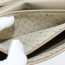 Christian Dior Chain Shoulder Bag Leather Beige Gold Auth BA7504-21