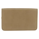 Christian Dior Chain Shoulder Bag Leather Beige Gold Auth BA7504-2