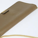 Christian Dior Chain Shoulder Bag Leather Beige Gold Auth BA7504-6