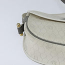 Christian Dior Honeycomb Canvas Shoulder Bag PVC White gold Auth BA7505-10