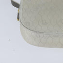 Christian Dior Honeycomb Canvas Schoudertas PVC Witgoud Auth BA7505-15