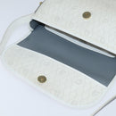 Christian Dior Honeycomb Canvas Schoudertas PVC Witgoud Auth BA7505-10
