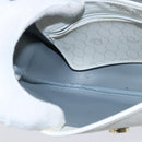 Christian Dior Honeycomb Canvas Schoudertas PVC Witgoud Auth BA7505-19