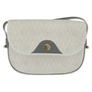 Christian Dior Honeycomb Canvas Schoudertas PVC Witgoud Auth BA7505-13