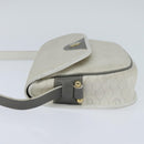 Christian Dior Honeycomb Canvas Schoudertas PVC Witgoud Auth BA7505-3